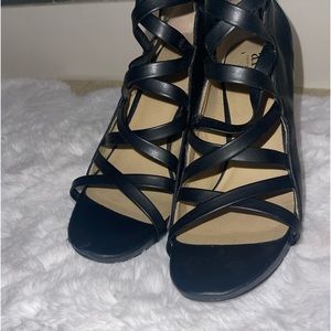 a.n.a. BLACK  4 inch beige, comfortable almost NEW pair of shoes. MAKE OFFER.